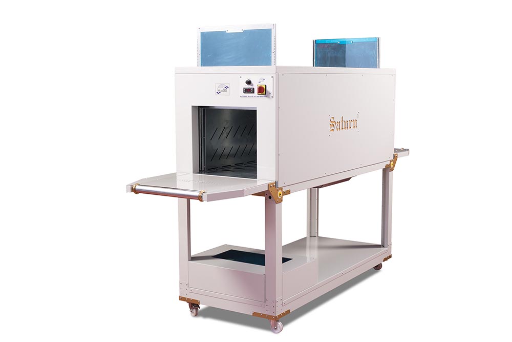 Forno orizzontale per asciugare borse e articoli in pelle verniciati
